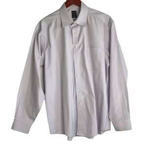 Joseph & Feiss Mens Non Iron Long Sleeve Dress Shirt Light Purple Size 16 34/35